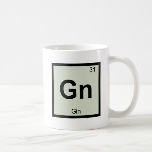 Gn - Gin Chemie Periodisches Tabellensymbol Kaffeetasse