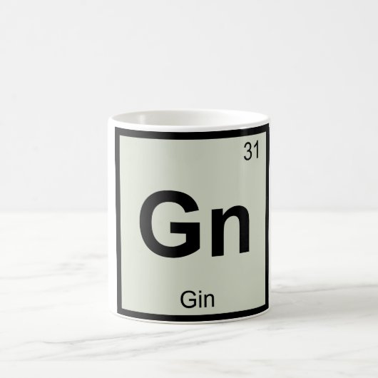 Gn - Gin Chemie Periodisches Tabellensymbol Kaffeetasse (Mittel)