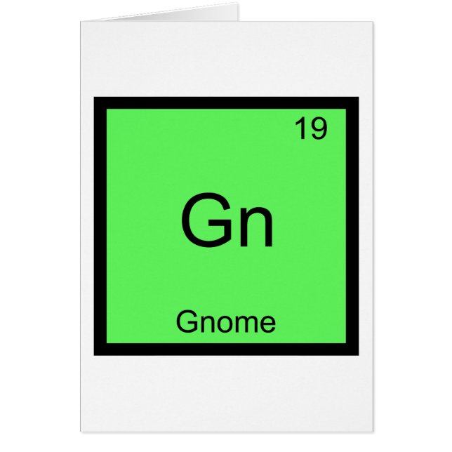 Gn - Gnome Chemie Periodisches Tabellensymbol (Vorne)