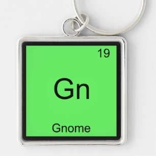 Gn - Gnome Funny Chemistry Element Symbol T - Shir Schlüsselanhänger