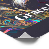 "Gnade in Stille" Fantasy-Reiher Poster (Ecke)