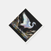 "Gnade in Stille" Fantasy Reiher Serviette (Ecke)