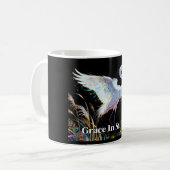 "Gnade in Stille" Fantasy-Reiher-Tasse Kaffeetasse (Vorderseite Links)