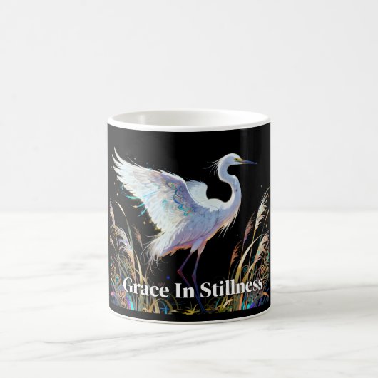 "Gnade in Stille" Fantasy-Reiher-Tasse Kaffeetasse (Mittel)