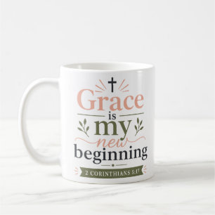 Gnade ist mein neuer Anfang Bibelvers Zitat Kaffeetasse