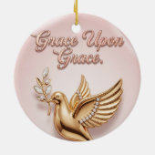 "Gnade über Gnade" Erinnerungsornament:  Keramik Ornament (Hinten)