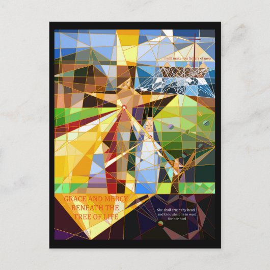 Gnade und Gnade Tree des Lebens Christliche Kunst Postkarte (Vorderseite)