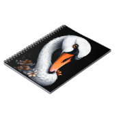 "Gnadenreicher Schwan" Florale Kunst Spiralblock Notizblock (Linke Seite)
