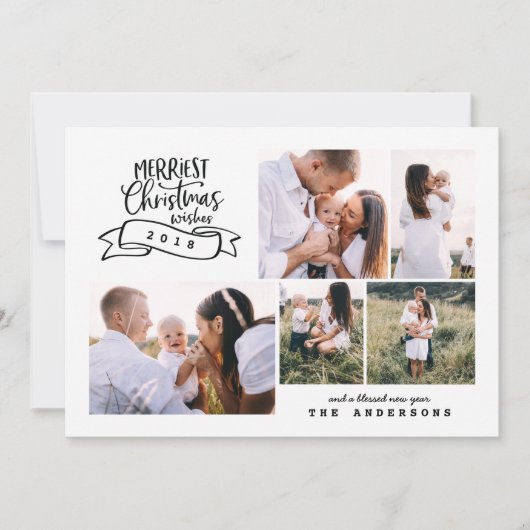 gnädiges, modernes Script-Foto Feiertagskarte (Vorderseite)