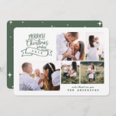 gnädiges, modernes Script-Foto Feiertagskarte (Vorne/Hinten)