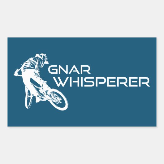 Gnar Whisperer Mountain Biking Rechteckiger Aufkleber (Vorderseite)