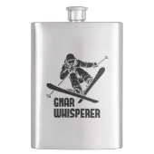 Gnar Whisperer Skiing Flachmann (Vorderseite)