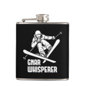 Gnar Whisperer Skiing Flachmann (Vorderseite)