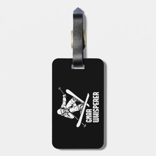 Gnar Whisperer Skiing Gepäckanhänger (Rückseite vertikal)