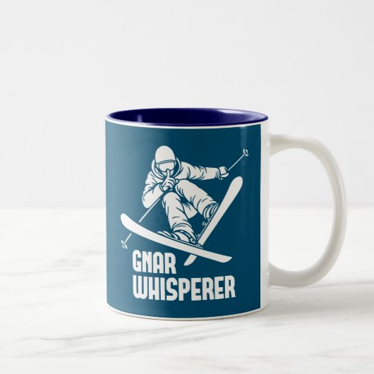 Gnar Whisperer Skiing Zweifarbige Tasse (Rechts)