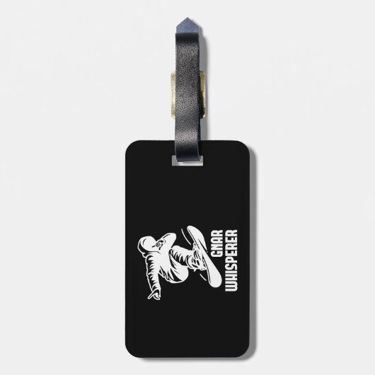 Gnar Whisperer Snowboarding Gepäckanhänger (Rückseite vertikal)