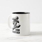 Gnar Whisperer Snowboarding Zweifarbige Tasse (Vorderseite Links)