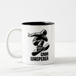 Gnar Whisperer Snowboarding Zweifarbige Tasse