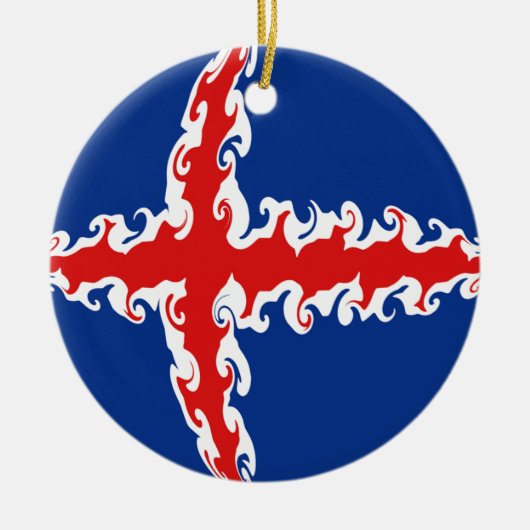Gnarly Flagge Islands Keramik Ornament (Vorne)