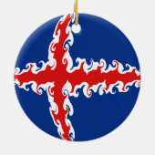 Gnarly Flagge Islands Keramik Ornament (Hinten)