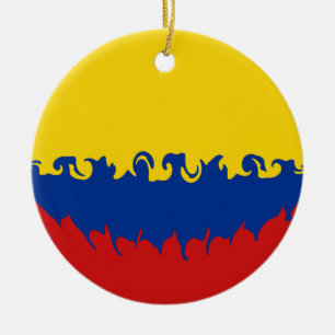 Gnarly Flagge Kolumbiens Keramik Ornament