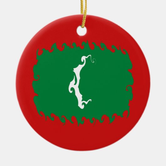 Gnarly Flagge Malediven Keramikornament (Vorne)