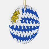 Gnarly Flagge Uruguays Keramik Ornament (Rechts)