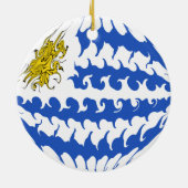 Gnarly Flagge Uruguays Keramik Ornament (Hinten)