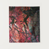 Gnarly Red Japan Maple and Bamboo Fence Wandteppich (Vorderseite)