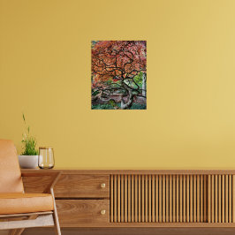 Gnarly Twisted Japanisches Ahornbaum-Foto Poster