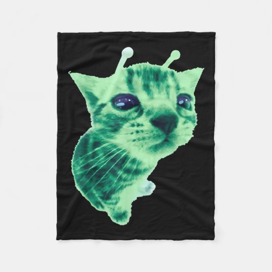 Gnarp Cat Albern Alien Cat Meme Brainrot Meme Funn Fleecedecke (Vorderseite)