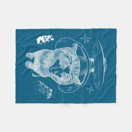 Gnarp Cat Silly Alien Cat Meme Brainrot Funny Meme Fleecedecke (Vorderseite (Horizontal))