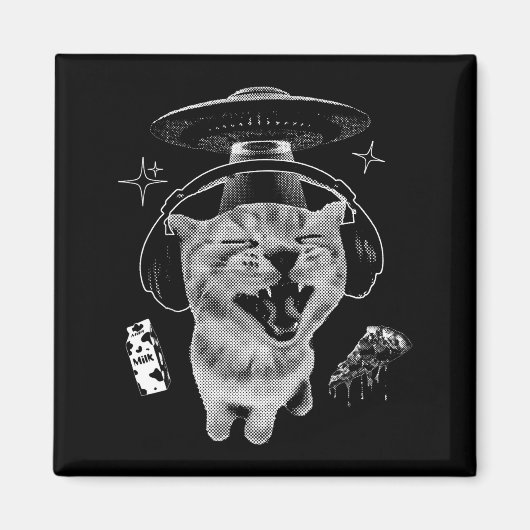 Gnarp Cat Silly Alien Cat Meme Brainrot Funny Meme Magnet (Vorne)