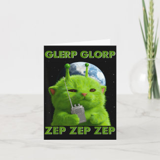 Gnarp Cat Silly Alien Cat Meme Brainrot Meme Funny Karte