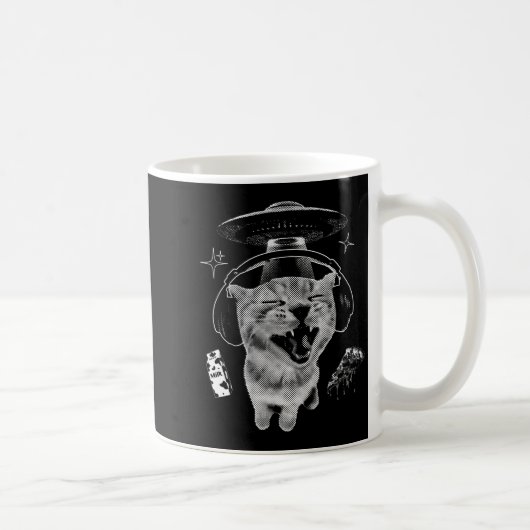 Gnarp-Katze Dummes Alien-Katze Meme Brainrot Lusti Kaffeetasse (Rechts)