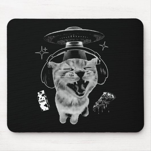 Gnarp-Katze Dummes Alien-Katze Meme Brainrot Lusti Mousepad (Vorne)