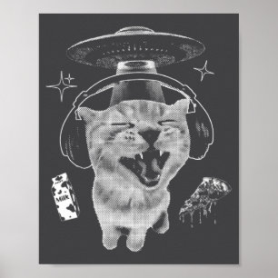 Gnarp-Katze Dummes Alien-Katze Meme Brainrot Lusti Poster