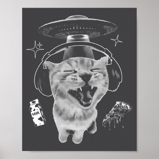 Gnarp-Katze Dummes Alien-Katze Meme Brainrot Lusti Poster (Vorne)