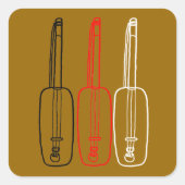 Gnawa Gambri Quadratischer Aufkleber (Vorderseite)