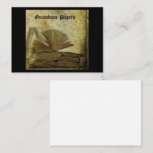 Gnawbone-Papierbuch markiert Mitteilungskarten (Vorne/Hinten)