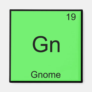 GnO Gnome Funny Chemistry Element Symbol T - Shirt Magnet