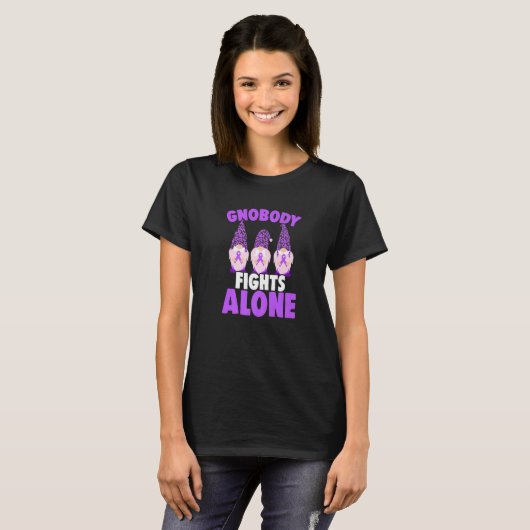 Gnobody Fights Alone Epilepsy Gnome Epilepsy Aware T-Shirt (Vorne ganz)