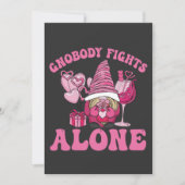 Gnobody kämpft allein Funny Cancer Awareness Gnome Einladung (Vorderseite)