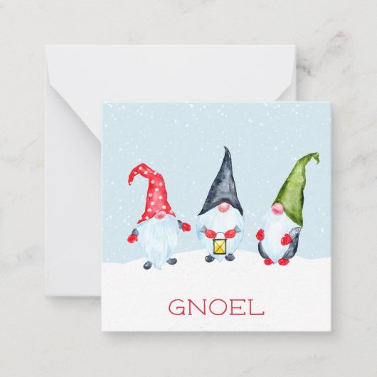 Gnoel Christmas Gnomes Note Card Mitteilungskarte (Vorderseite)