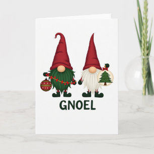 Gnoel Gnome Pun Funny Christmas Weihnachtskarte Karte