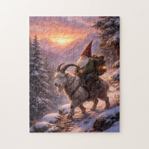 Gnom auf einem Bergziegen reitend Puzzle
