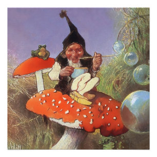 „Gnom bläst Seifenblasen“ von Heinrich Schlitt Fotodruck