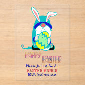 Gnom & Ei Frohe Ostern Brunch Acryleinladungen (Vorderseite)