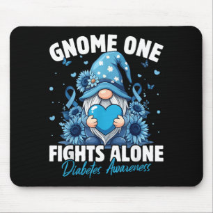 Gnom Eins kämpft allein Diabetes-Bewusstseins-Kuns Mousepad