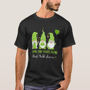 Gnom Eins kämpft allein Grüne Schleife Psychische T-Shirt